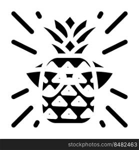 wisdom pineapple glyph icon vector. wisdom pineapple sign. isolated symbol illustration. wisdom pineapple glyph icon vector illustration