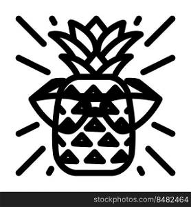 wisdom pineapple line icon vector. wisdom pineapple sign. isolated contour symbol black illustration. wisdom pineapple line icon vector illustration