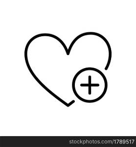 Wish list icon. Heart with plus. Wishlist icon. Add to Favorites. Vector illustration isolated on white background. Editable stroke.. Wish list icon. Heart with plus. Wishlist icon. Add to Favorites. Vector illustration isolated on white background. Editable stroke