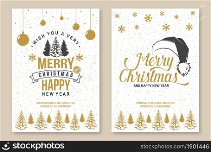 Wish you a very Merry Christmas and Happy New Year poster, flyer, greeting cards with forest landscape, christmas tree. Vector. Vintage typography design for xmas, new year emblem in retro style. Wish you a very Merry Christmas and Happy New Year poster, flyer, greeting cards with forest landscape, christmas tree. Vector. Vintage typography design for xmas, new year emblem in retro style.