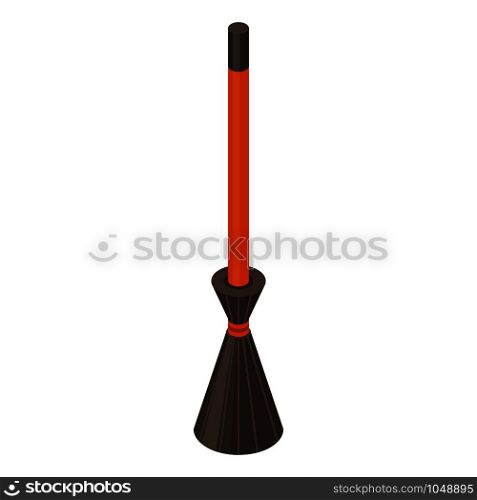 Witch broom icon. Isometric of witch broom vector icon for web design isolated on white background. Witch broom icon, isometric style