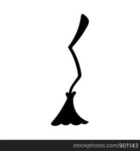 Witch brooms isolated on white background. Halloween decorative element. Vector illustration for any design.