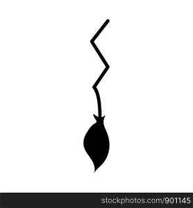 Witch brooms isolated on white background. Halloween decorative element. Vector illustration for any design.
