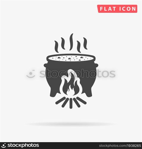 Witch Cauldron flat vector icon. Hand drawn style design illustrations.. Witch Cauldron flat vector icon