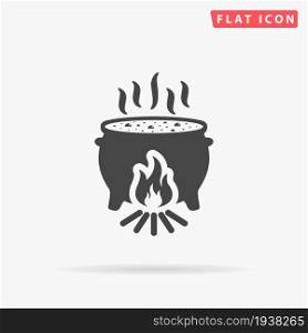 Witch Cauldron flat vector icon. Hand drawn style design illustrations.. Witch Cauldron flat vector icon