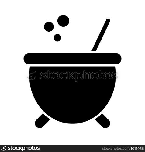 Witch cauldron pot silhouette isolated on white background