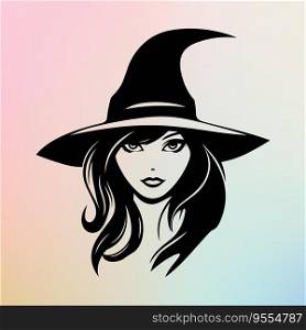 Witch Hat and Hair on Teal Background