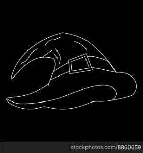 Witch hat icon design. Halloween concept. Linear icon. Vector illustration.