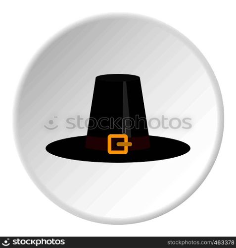 Witch hat icon in flat circle isolated vector illustration for web. Witch hat icon circle