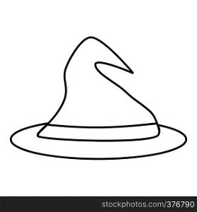 Witch hat icon. Outline illustration of witch hat vector icon for web. Witch hat icon, outline style