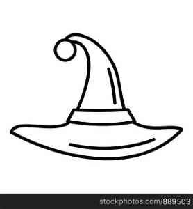 Witch hat icon. Outline witch hat vector icon for web design isolated on white background. Witch hat icon, outline style