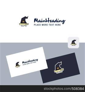 Witch hat vector logotype with business card template. Elegant corporate identity. - Vector