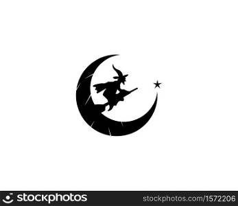 Witch logo design vector illustration template