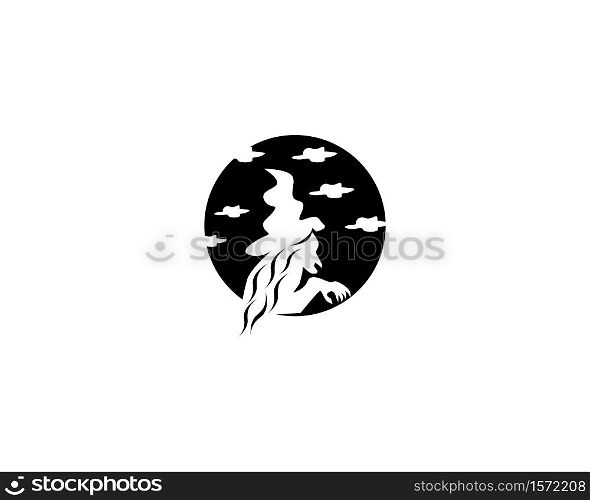 Witch logo design vector illustration template