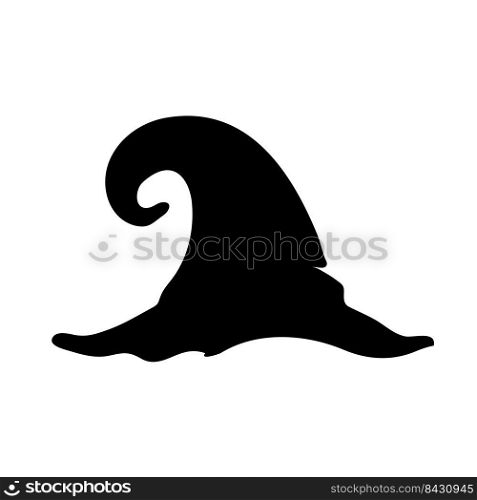 Witch magic hat vector. witch hat element silhouette Halloween party decorations