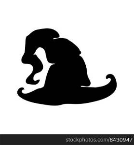Witch magic hat vector. witch hat element silhouette Halloween party decorations