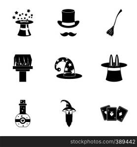Witchcraft icons set. Simple illustration of 9 witchcraft vector icons for web. Witchcraft icons set, simple style