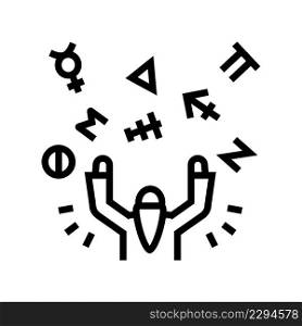 witchcraft magic line icon vector. witchcraft magic sign. isolated contour symbol black illustration. witchcraft magic line icon vector illustration