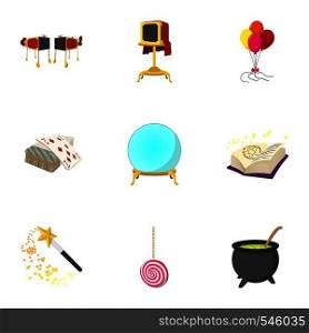 Witchery icons set. Cartoon illustration of 9 witchery vector icons for web. Witchery icons set, cartoon style