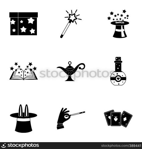 Witchery icons set. Simple illustration of 9 witchery vector icons for web. Witchery icons set, simple style