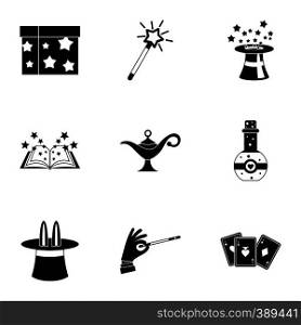 Witchery icons set. Simple illustration of 9 witchery vector icons for web. Witchery icons set, simple style