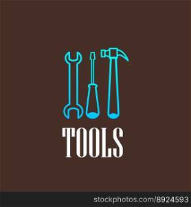 With a tool set vector image