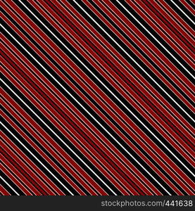 With Red, Black and White Diagonal Parallel Stripes. Stripe Seamless Vector Pattern. Illustration Abstract Background