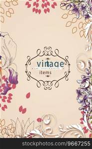 With typography and floral elements Royalty Free Vector