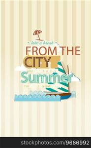 With typography and summer elements Royalty Free Vector