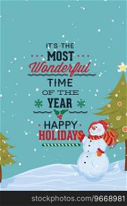 With winter elements and holiday Royalty Free Vector Image