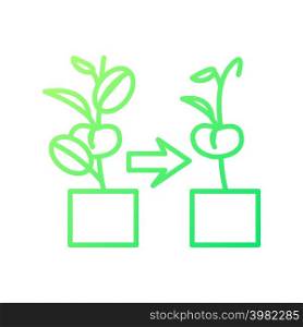 Withered plant gradient linear vector icon. Fading and wilting flowers and houseplants. Indoor gardening hobby. Thin line color symbol. Modern style pictogram. Vector isolated outline drawing. Withered plant gradient linear vector icon