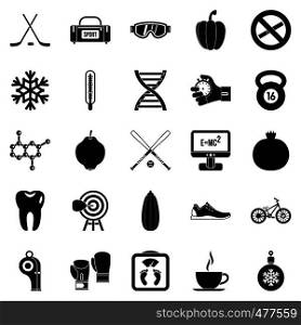 Without bad habbits icons set. Simple set of 25 without bad habbits vector icons for web isolated on white background. Without bad habbits icons set, simple style