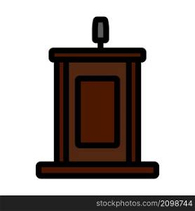 Witness Stand Icon. Editable Bold Outline With Color Fill Design. Vector Illustration.