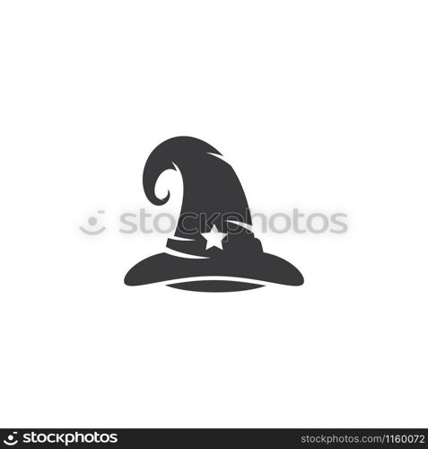 Wizard cap carachter logo vector template