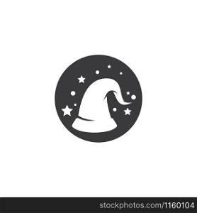 Wizard cap character logo vector template