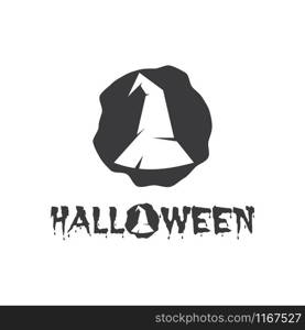 Wizard cap Halloween character logo vector templat