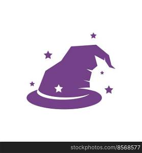 Wizard cap icon character logo vector template