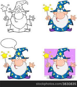 Wizard Cartoon Characters. Collection 3