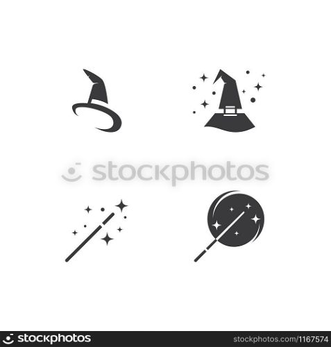 Wizard character element logo vector template