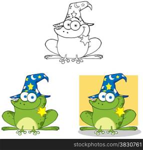 Wizard Frog With A Magic Wand. Collection