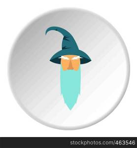 Wizard icon in flat circle isolated vector illustration for web. Wizard icon circle