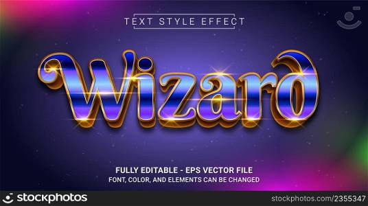 Wizard Text Style Effect. Editable Graphic Text Template.