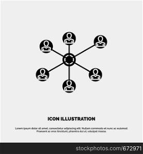 Wlan, Internet, Social, Group solid Glyph Icon vector