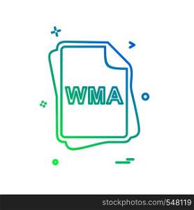 WMA file type icon design vector