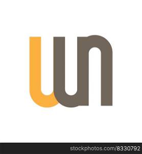 WN, W N letter icon logo flat vector