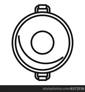 Wok fry pot icon outline vector. Cooking oil. Asian cook. Wok fry pot icon outline vector. Cooking oil