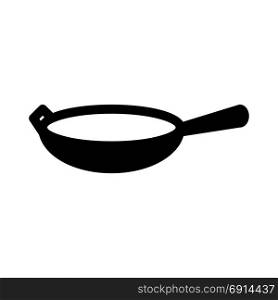 wok with handle, icon on isolated background
