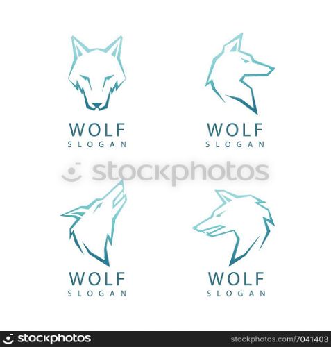 wolf brand identity logo template. wolf brand identity logo template vector
