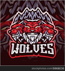 Wolf esport mascot logo design