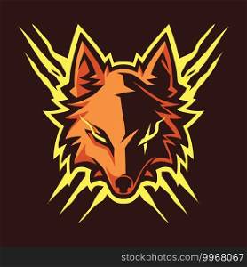 Wolf head esport mascot logo